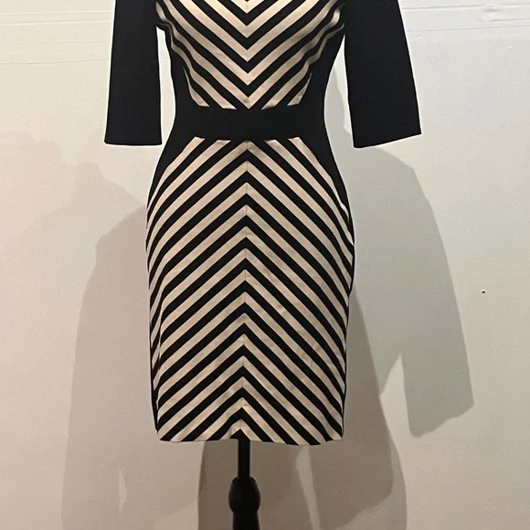 TAHARI Black, and white fitted dress - Picture 2 of 10